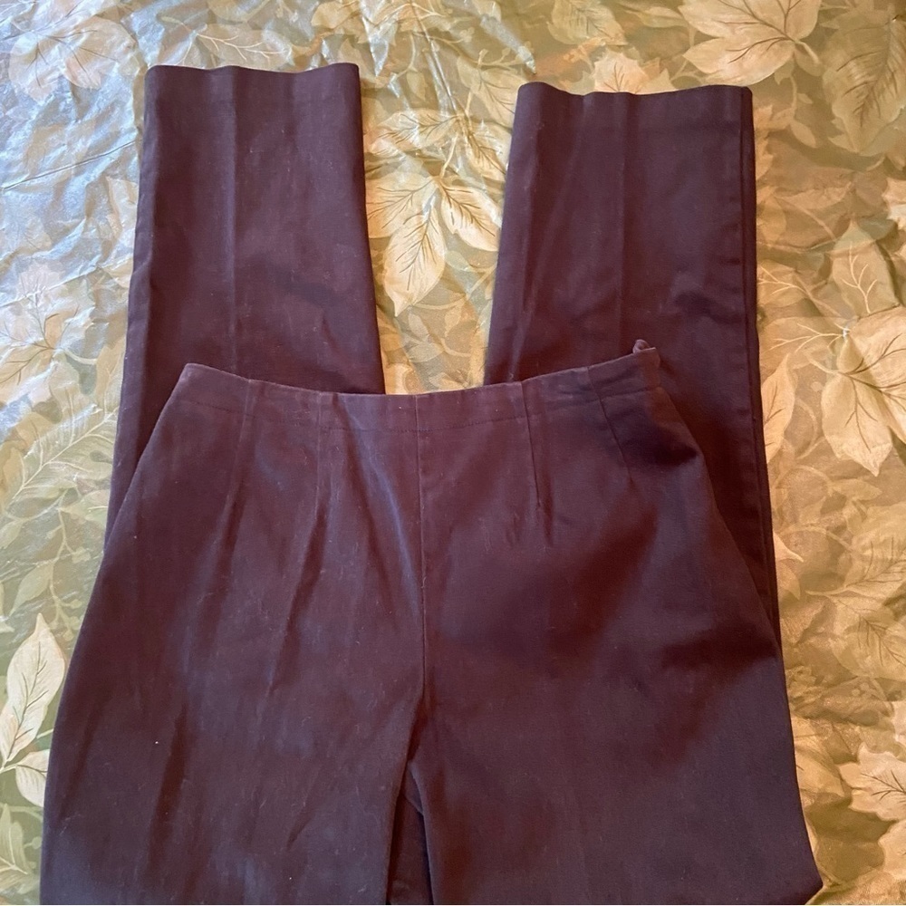 ARVIDA slim style side-zip pants in coffee brown feels like brushed cotton. Yum!